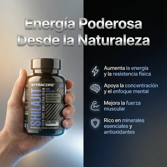 Cápsulas de Shilajit 100% Puro del Himalaya 92 Minerales
