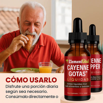 Cayenne Pepper Drops – Energía, rendimiento y confianza en cada gota.