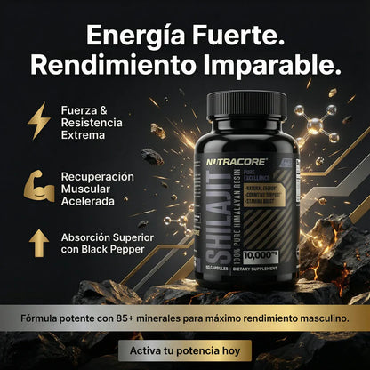 Cápsulas de Shilajit 100% Puro del Himalaya 92 Minerales