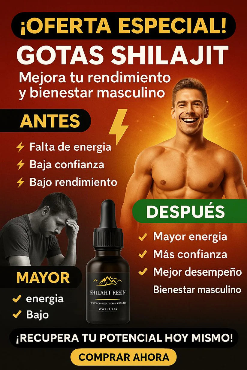 Gotas Shilajit Himalaya + Testosterona + Tamaño + Enegia + Rendimiento Sexual