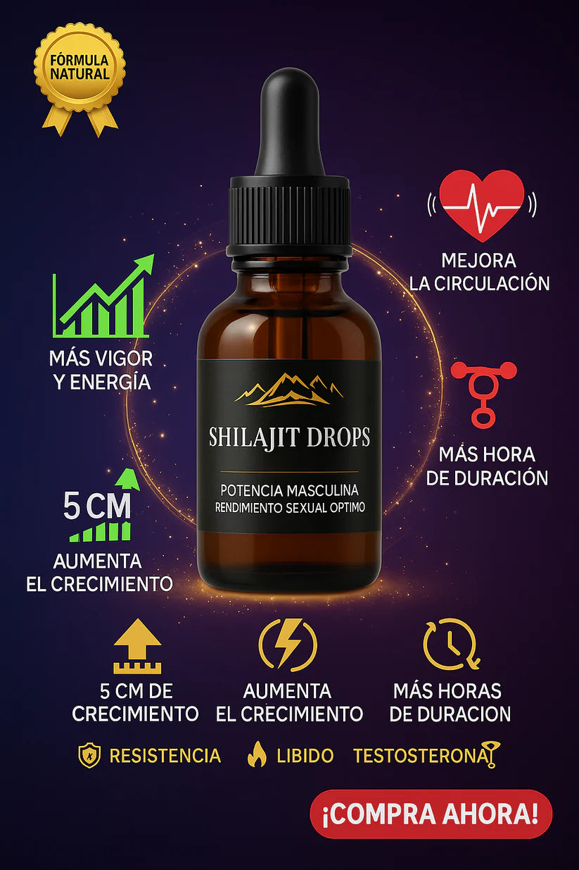 Gotas Shilajit Himalaya + Testosterona + Tamaño + Enegia + Rendimiento Sexual