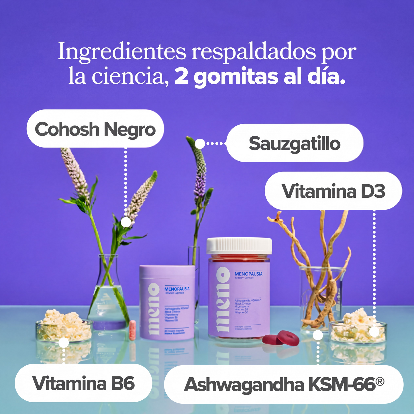 Gomitas Meno - Alivia los sintomas de la Menopausia